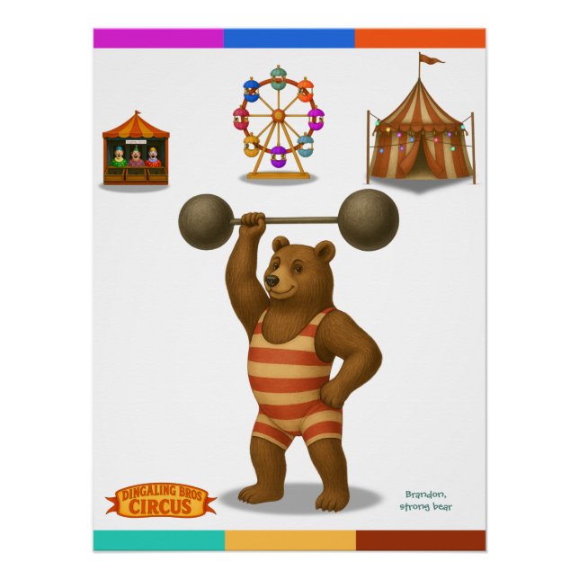 Póster Brandon, oso fuerte del circo (Anverso)