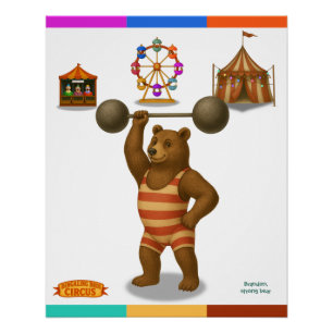 Póster Brandon, oso fuerte del circo