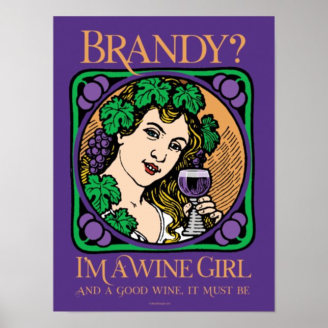 Póster Brandy (soy chica de vinos) (Frente)