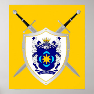 Póster Brasão da família carvalho
