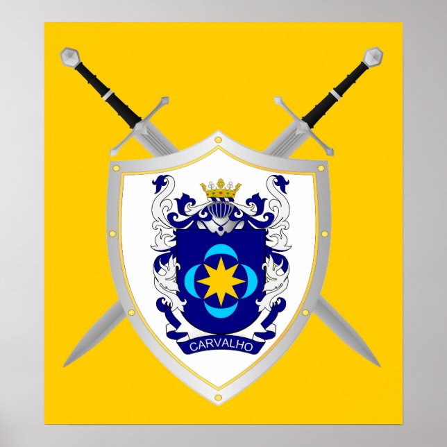 Póster Brasão da família carvalho (Frente)