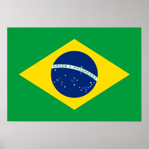 Póster Brasil: Bandera nacional brasileña
