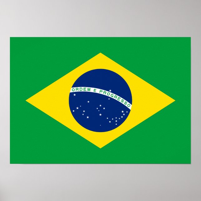 Póster Brasil: Bandera nacional brasileña (Frente)