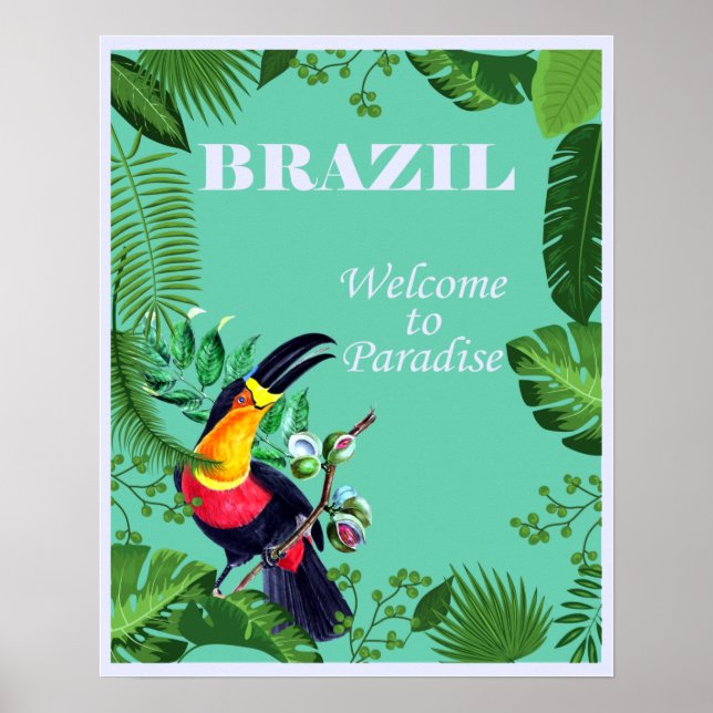 Póster Brasil: Bienvenidos al Paraíso de Viajes (Frente)