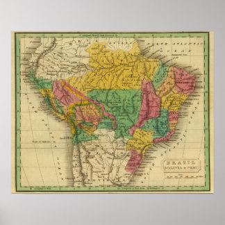 Póster Brasil, Bolivia, Perú