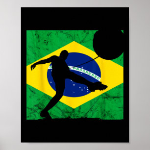 Póster Brasil Brasileño Brasil Fútbol Raíces Brasileñas B
