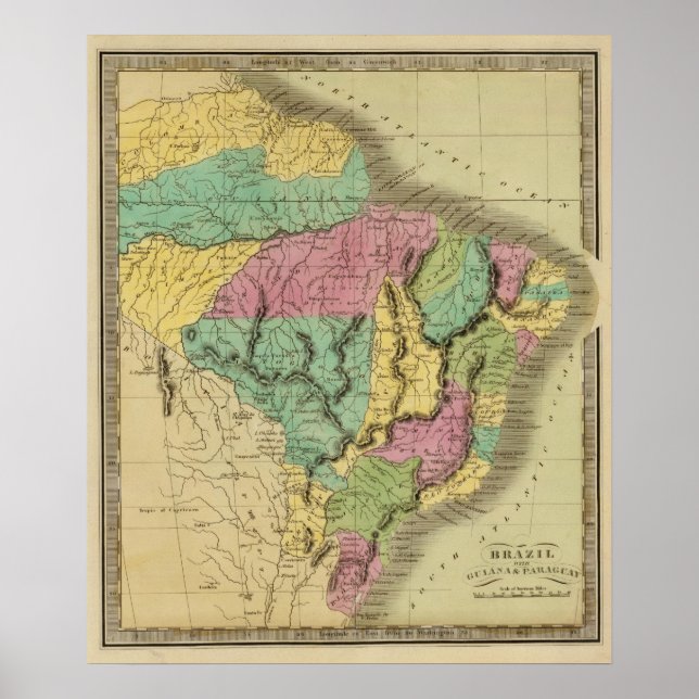 Póster Brasil con Guyana y Paraguay (Frente)