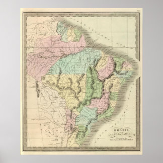 Póster Brasil con Guyana y Paraguay