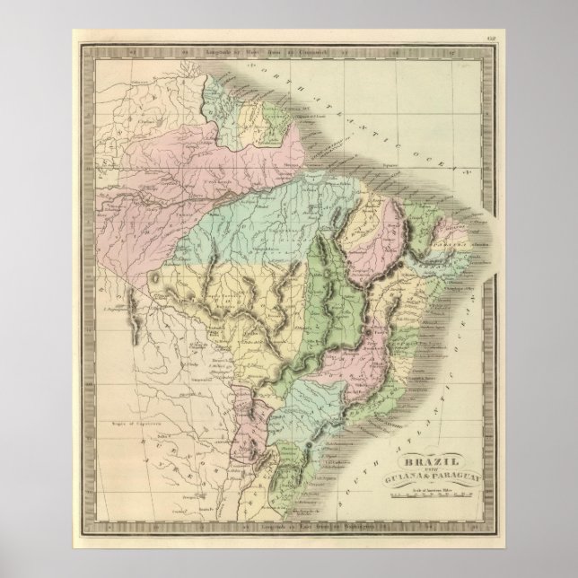 Póster Brasil con Guyana y Paraguay (Frente)