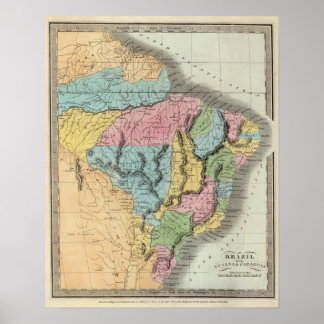 Póster Brasil con Guyana y Paraguay