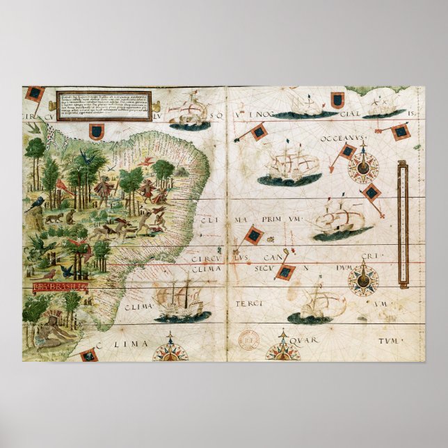 Póster Brasil del 'Atlas Miller' por Pedro Reinel (Frente)