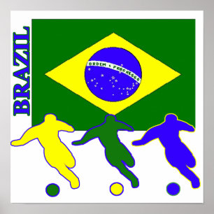 Póster Brasil del fútbol