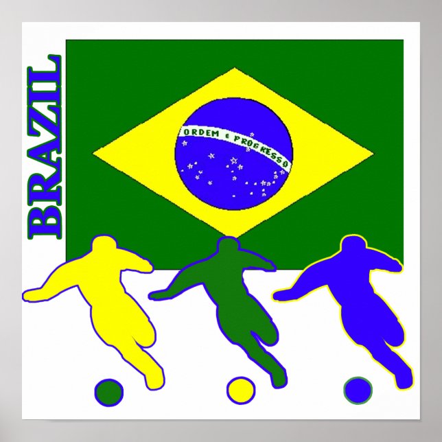 Póster Brasil del fútbol (Frente)