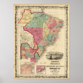 Póster Brasil, Paraguay, República Argentina y Uruguay