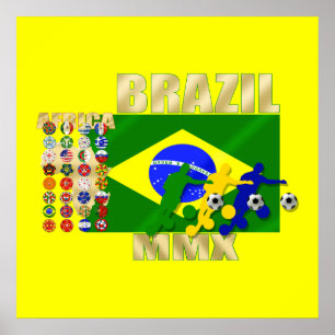 Póster Brasil: Regalos de fútbol clasificatorios 2010 a 3