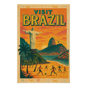 Póster Brasil - Tierra de Samba y Sol