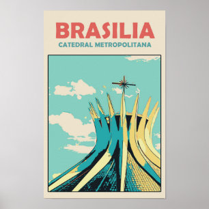 Póster Brasilia Catedral Metropolitana, postal Brasil