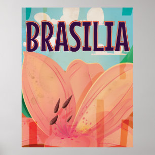Póster Brasilia Vintage Travel Poster