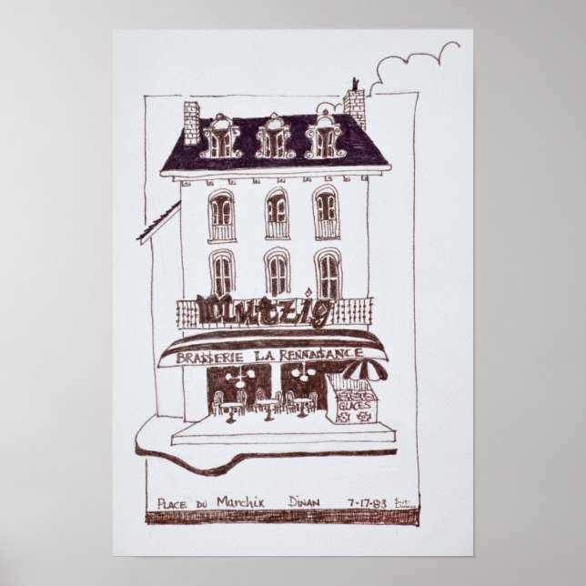 Póster Brasserie La Renaissance | Place du Marche, Dinan (Frente)