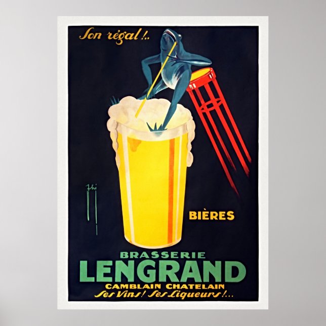 Póster Brasserie Lengrand Vintage Food&Drink Poster (Frente)