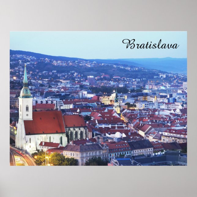 Póster Bratislava Eslovaquia Foto de viaje de la ciudad (Frente)