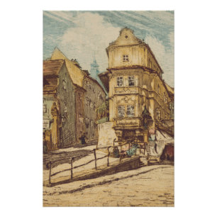 Póster Bratislava por Richard Lux Siglo Grabado Coloreado