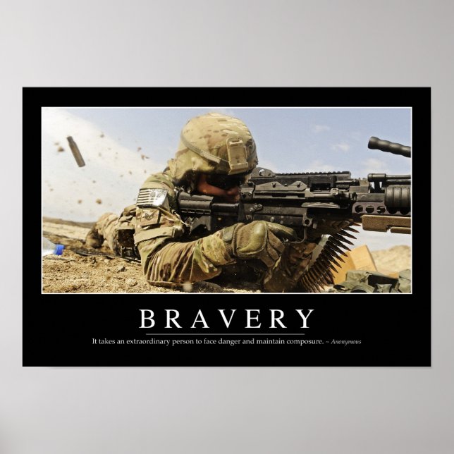 Póster Bravery: Inspiradora cita (Frente)