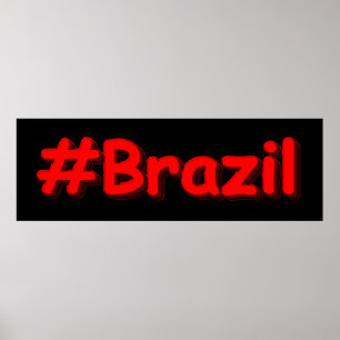 Póster "#Brazil" Cute Design. Buy Now