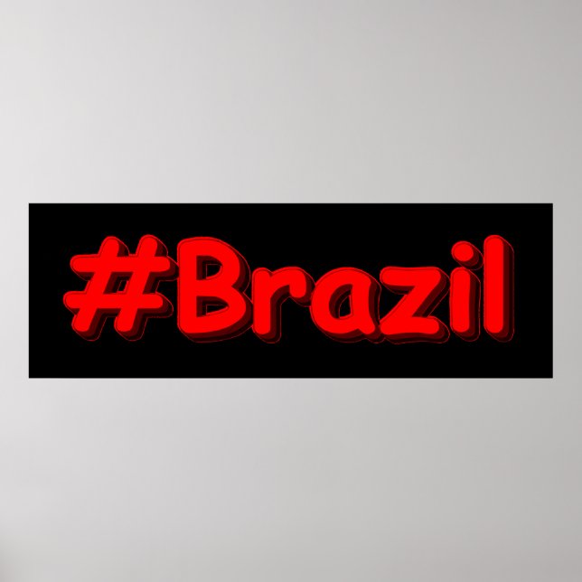 Póster "#Brazil" Cute Design. Buy Now (Frente)