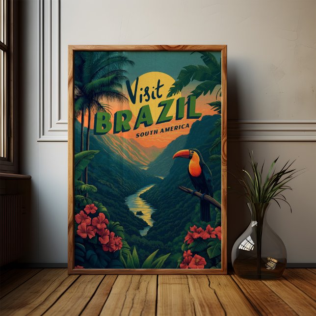 Póster Brazil Rainforest Toucan Vintage Travel (Subido por el creador)