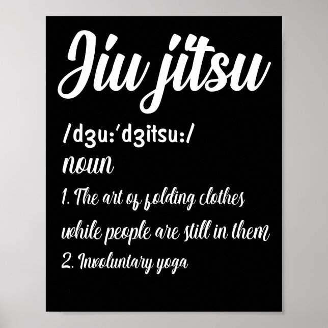 Póster Brazilian Jiu Jitsu Definition Martial Art Combat (Frente)