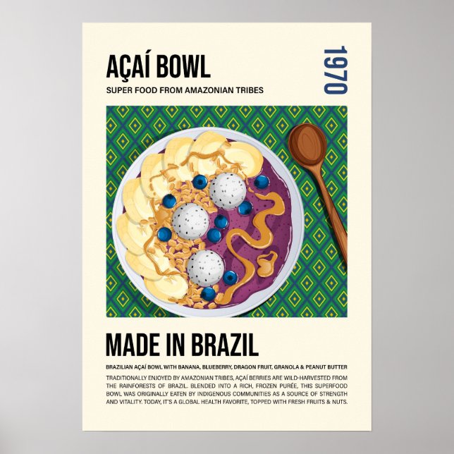 Póster Brazillian Superfood Acai Bowl Artwork (Frente)