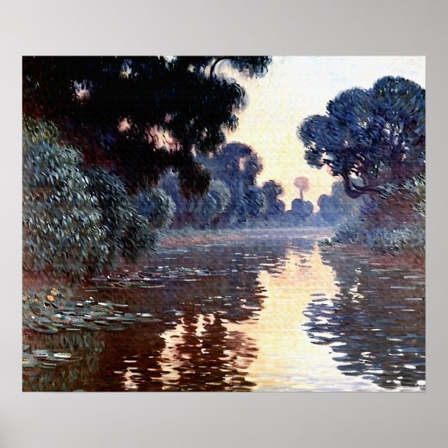 Póster Brazo del Sena cerca de Giverny al amanecer (Frente)