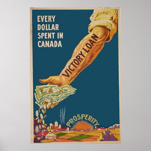Póster Brazo patriótico canadiense de la prosperidad de