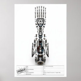 Póster Brazo Robótico Futurista Explosión