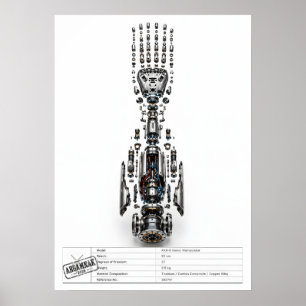 Póster Brazo Robótico Futurista Explosión
