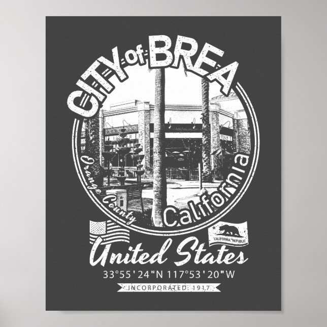 PÓSTER BREA CALIFORNIA - CIUDAD DE BREA CA (Frente)