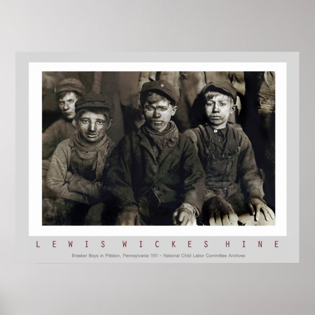 Póster Breaker Boys de Lewis Wickes Hine (Frente)