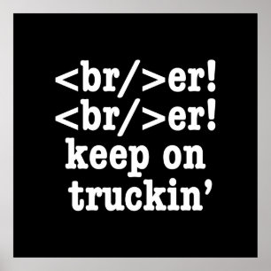 Póster ¡breaker! ¡seguir en camionera' // Código HTML
