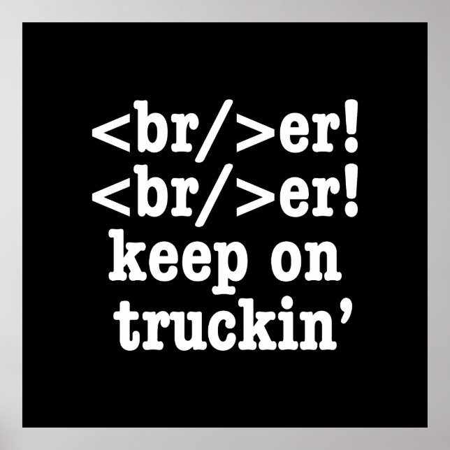 Póster ¡breaker! ¡seguir en camionera' // Código HTML (Frente)