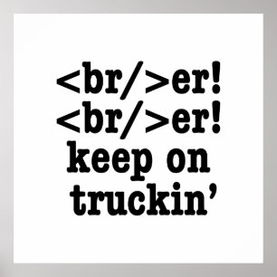 Póster ¡breaker! ¡seguir en camionera' // Código HTML