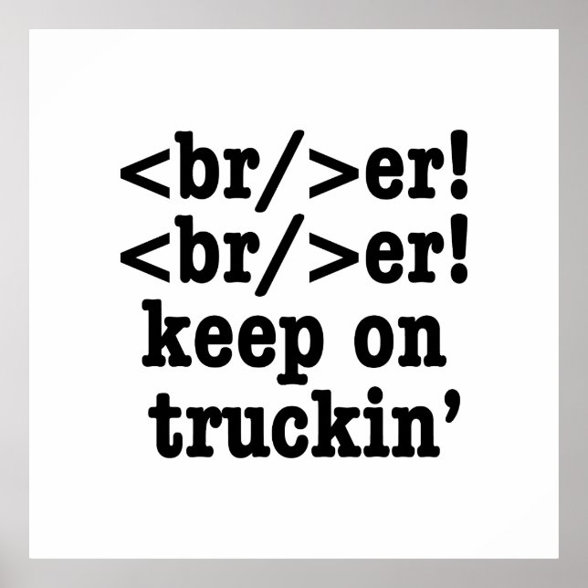 Póster ¡breaker! ¡seguir en camionera' // Código HTML (Frente)