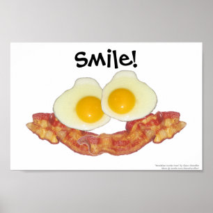 Póster Breakfast Smilie Face by Clara Chandler