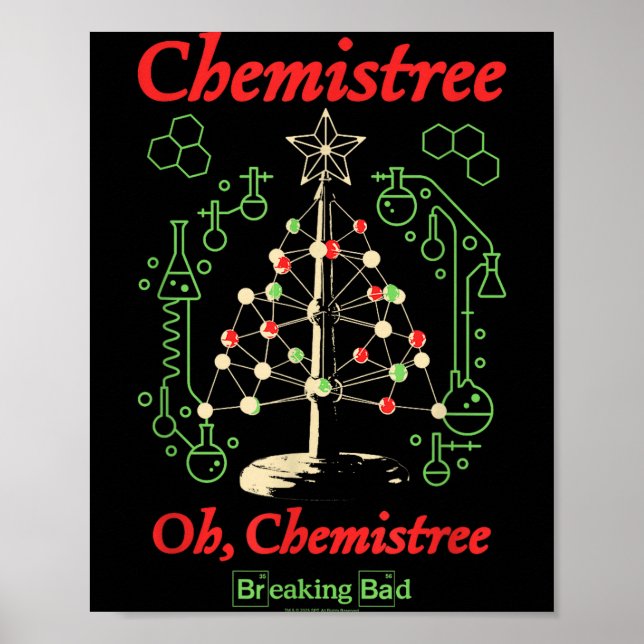 Póster Breaking Bad Oh Chemistree Funny Christmas Science (Frente)
