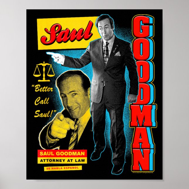 Póster Breaking Bad Saul Goodman Collage De Anuncios Colo (Frente)