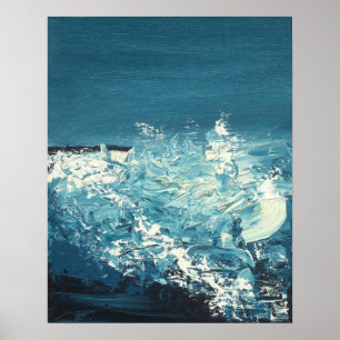 Póster Breaks - Paisaje abstracto azul