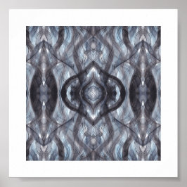 Póster Breathe Abstract Dark Blue Black Watercolor Art