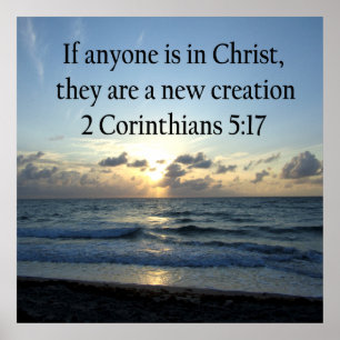 PÓSTER BREATHTAKING 2 CORINTHIANS 5:17 OCEAN SUNRISE