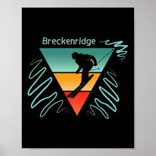 Póster Breckenridge Colorado Estilo Años 90 Esquí Antiguo
