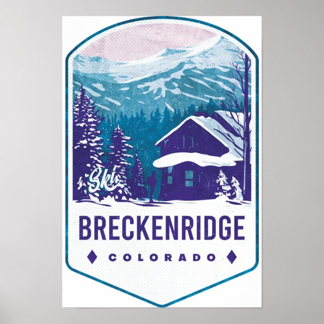 Póster Breckenridge Colorado Ski Badge (Frente)